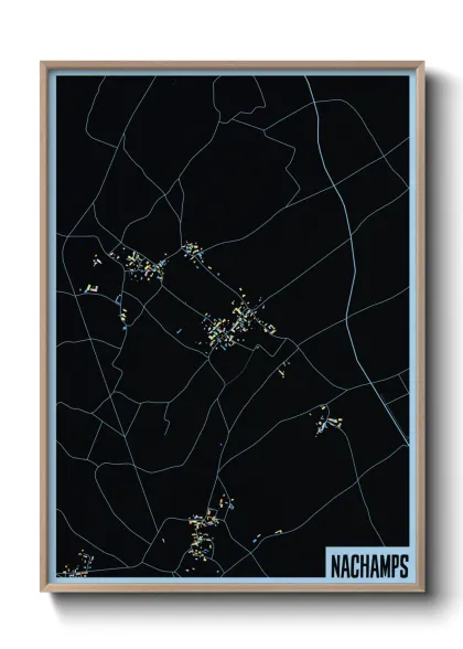 Une affiche de carte sur Nachamps