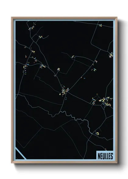 Une affiche de carte sur Neulles