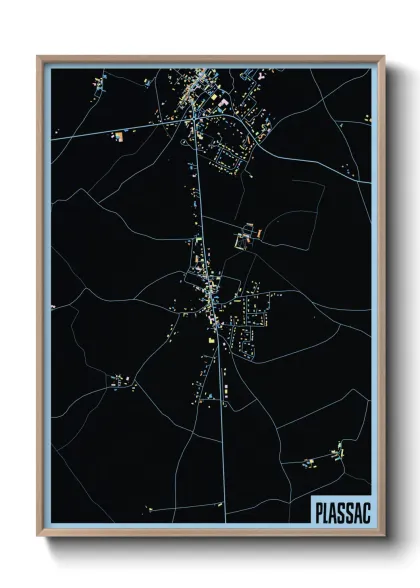 Une affiche de carte sur Plassac