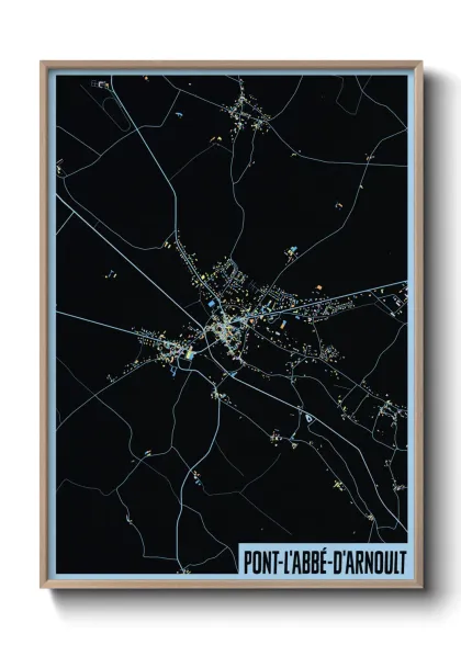 Une affiche de carte sur Pont-l'Abbé-d'Arnoult