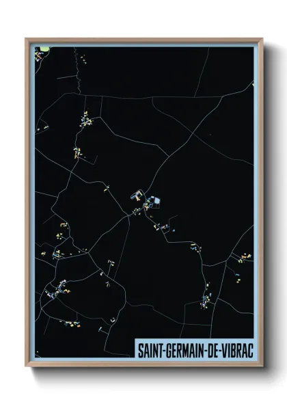 Une affiche de carte sur Saint-Germain-de-Vibrac