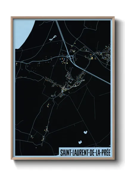 Une affiche de carte sur Saint-Laurent-de-la-Prée