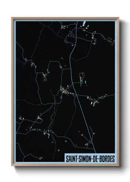 Une affiche de carte sur Saint-Simon-de-Bordes