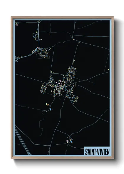 Une affiche de carte sur Saint-Vivien