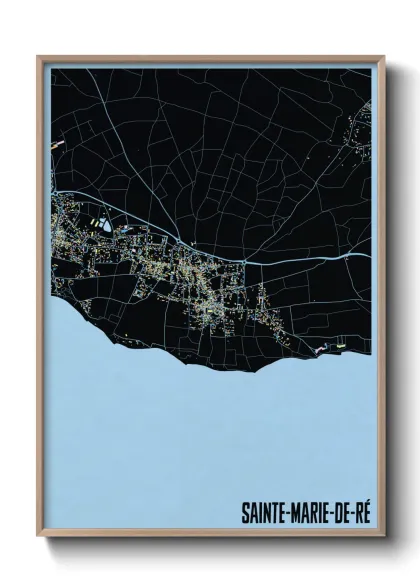 Une affiche de carte sur Sainte-Marie-de-Ré