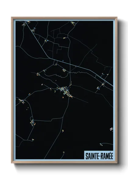 Une affiche de carte sur Sainte-Ramée