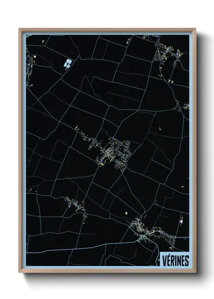 Une affiche de carte sur Vérines