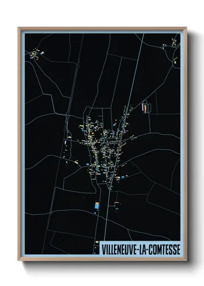 Une affiche de carte sur Villeneuve-la-Comtesse