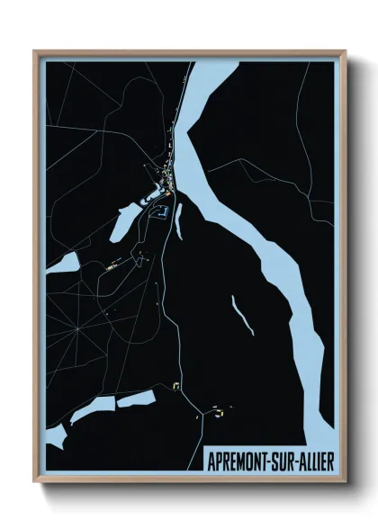 Une affiche de carte sur Apremont-sur-Allier