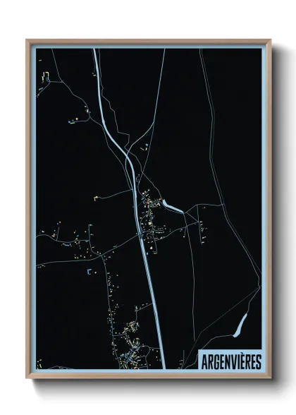 Une affiche de carte sur Argenvières