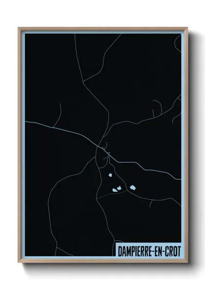 Une affiche de carte sur Dampierre-en-Crot