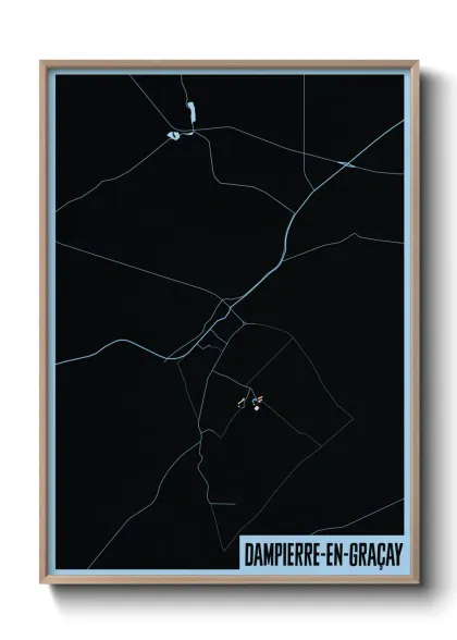 Une affiche de carte sur Dampierre-en-Graçay