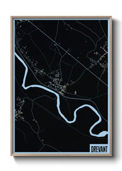 Une affiche de carte sur Drevant