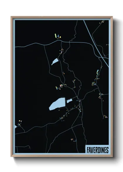 Une affiche de carte sur Faverdines