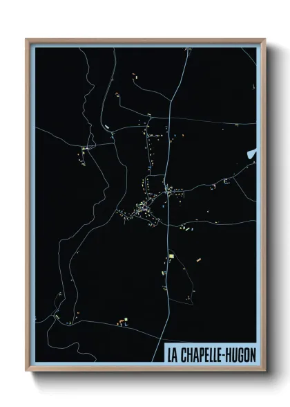 Une affiche de carte sur La Chapelle-Hugon
