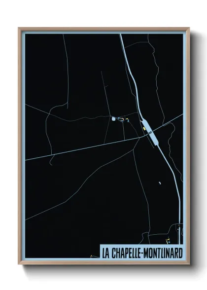 Une affiche de carte sur La Chapelle-Montlinard