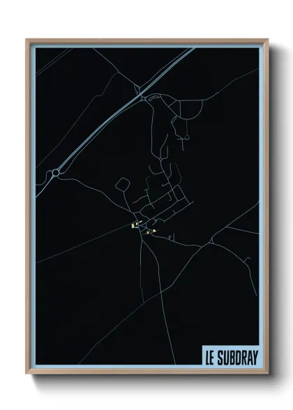 Une affiche de carte sur Le Subdray