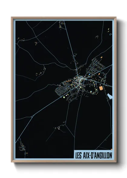Une affiche de carte sur Les Aix-d'Angillon