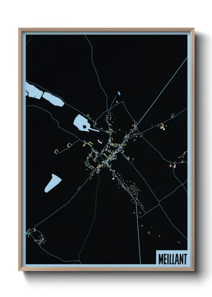 Une affiche de carte sur Meillant