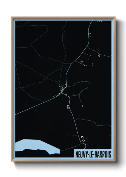 Une affiche de carte sur Neuvy-le-Barrois