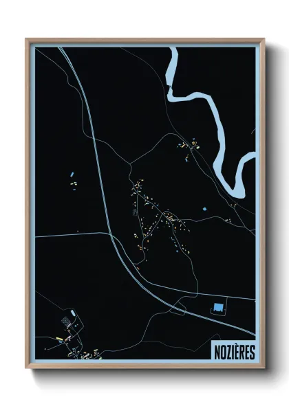 Une affiche de carte sur Nozières