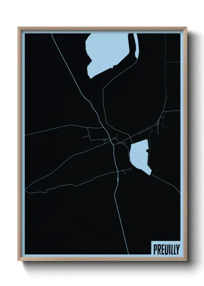 Une affiche de carte sur Preuilly