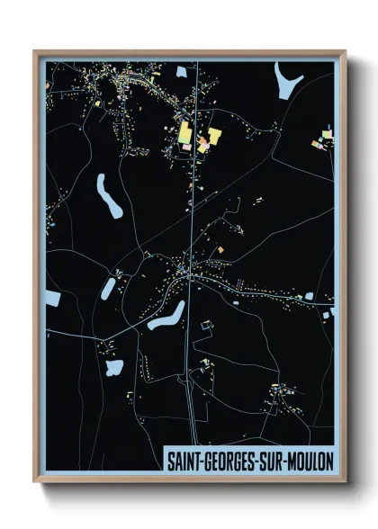 Une affiche de carte sur Saint-Georges-sur-Moulon