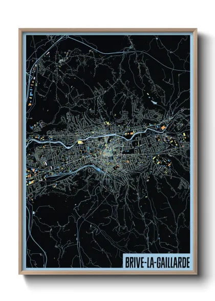 Une affiche de carte sur Brive-la-Gaillarde