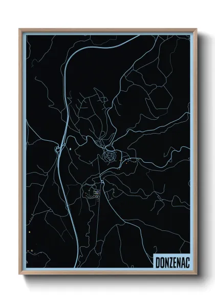 Une affiche de carte sur Donzenac