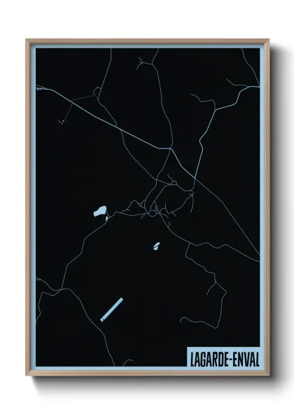 Une affiche de carte sur Lagarde-Enval