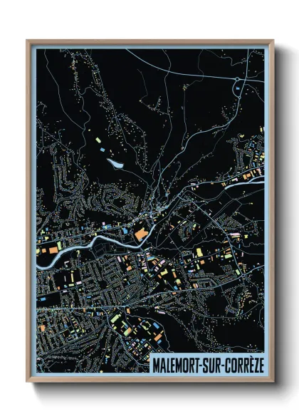 Une affiche de carte sur Malemort-sur-Corrèze