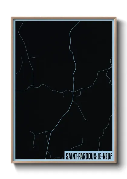 Une affiche de carte sur Saint-Pardoux-le-Neuf