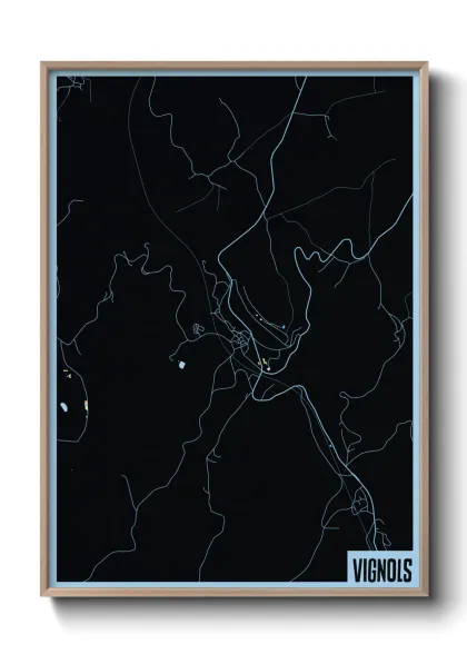 Une affiche de carte sur Vignols