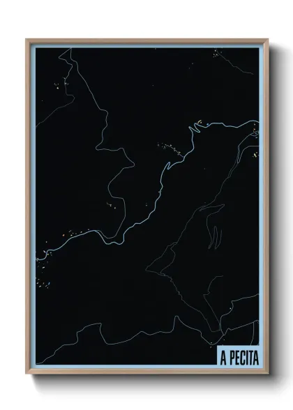 Une affiche de carte sur a Pecita