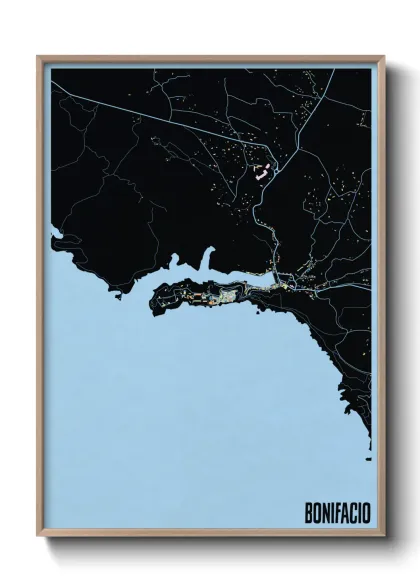 Une affiche de carte sur Bonifacio