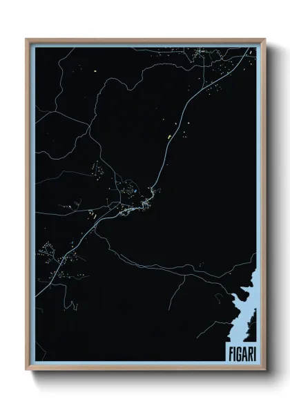Une affiche de carte sur Figari