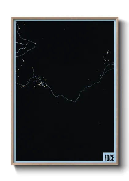 Une affiche de carte sur Foce