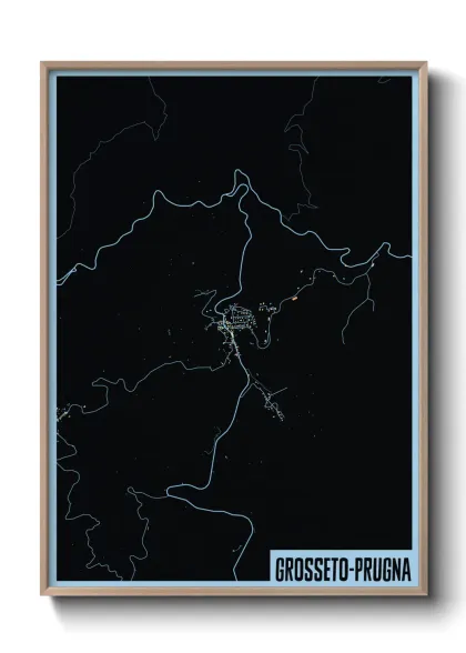 Une affiche de carte sur Grosseto-Prugna