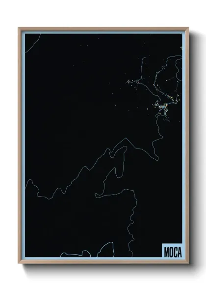 Une affiche de carte sur Moca