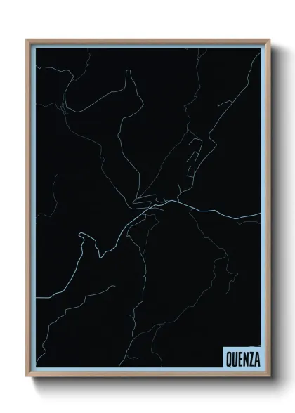 Une affiche de carte sur Quenza