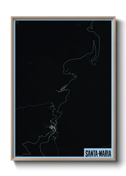 Une affiche de carte sur Santa-Maria