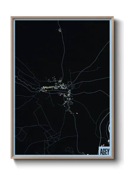 Une affiche de carte sur Agey