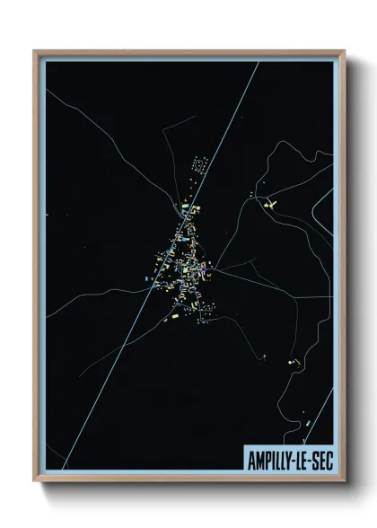 Une affiche de carte sur Ampilly-le-Sec