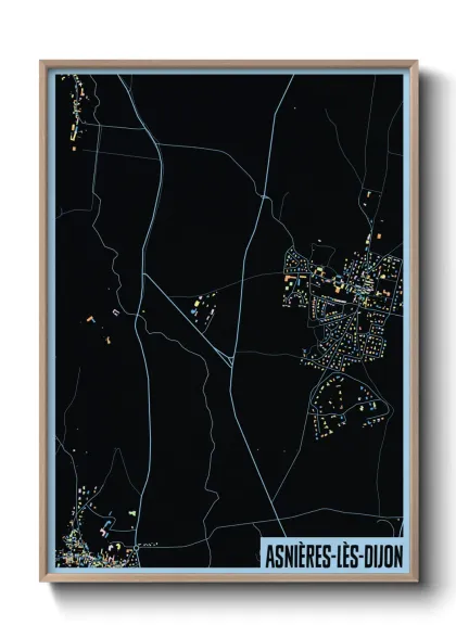 Une affiche de carte sur Asnières-lès-Dijon