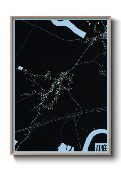 Une affiche de carte sur Athée