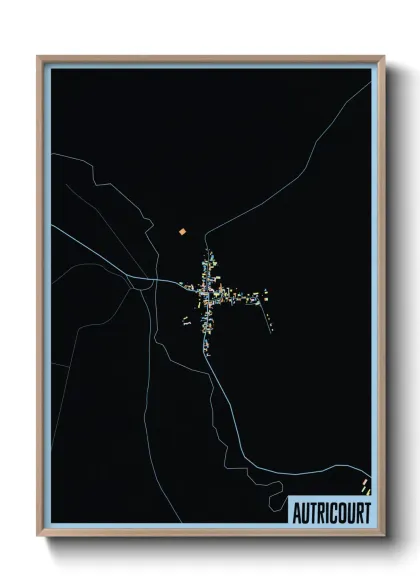 Une affiche de carte sur Autricourt