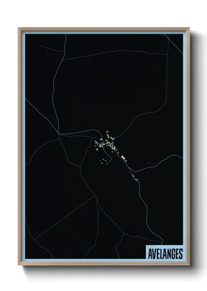 Une affiche de carte sur Avelanges