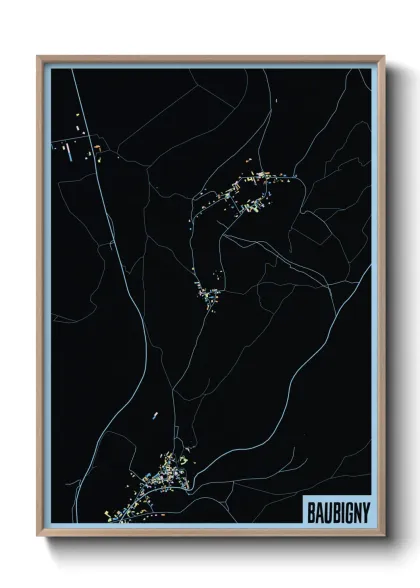 Une affiche de carte sur Baubigny