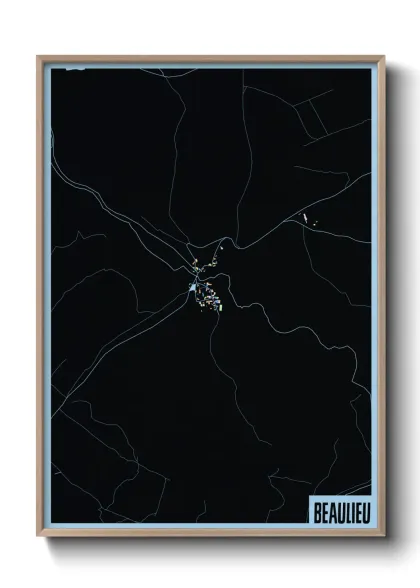 Une affiche de carte sur Beaulieu