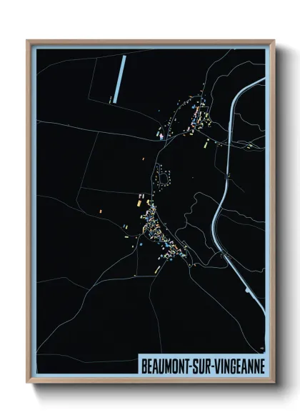 Une affiche de carte sur Beaumont-sur-Vingeanne